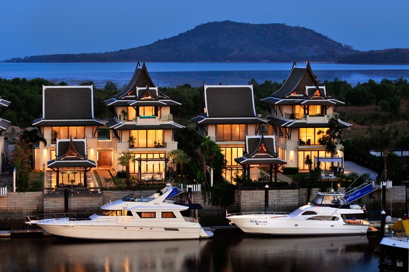 Luxury villa with a yacht pier